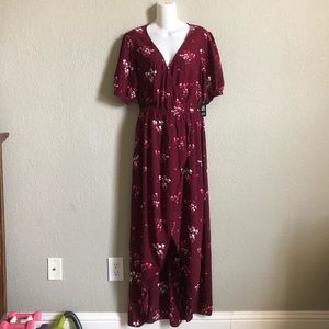 Floral Hi Low wrap maxi dress